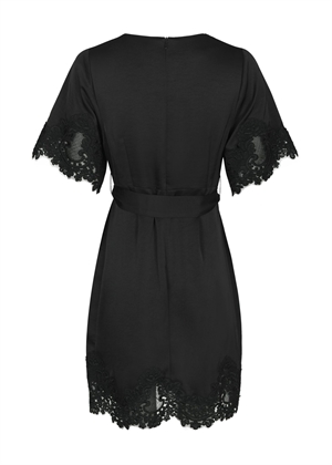 Xelina satin lace kjole Black Neo Noir 